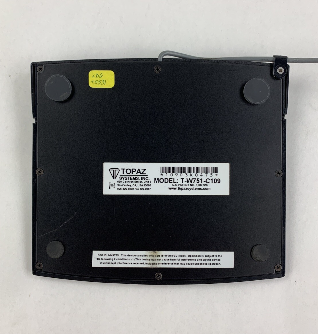 Topaz T-W751-C109 Signature Pad Untested