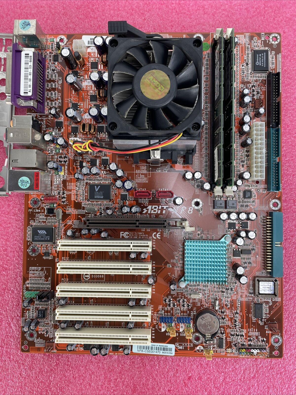 ABIT NF8 Motherboard AMD Athlon 64 2800+ 1.8GHz 1GB RAM w/Shield