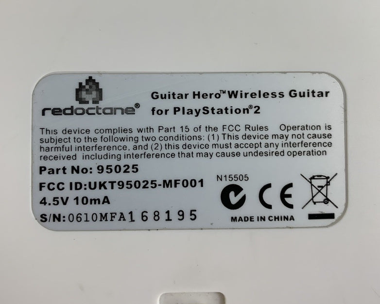 RedOctane 95025 Guitar Hero Wireless Guitar White For Playstation 2 - No Dongle
