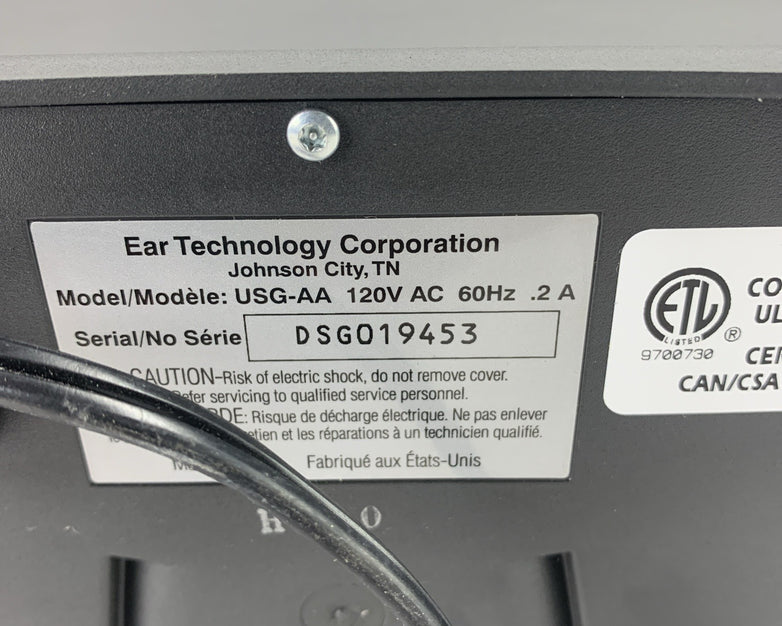 Ear Technology Corporation USG-AA Dry and Store  Dryer Sanitizer