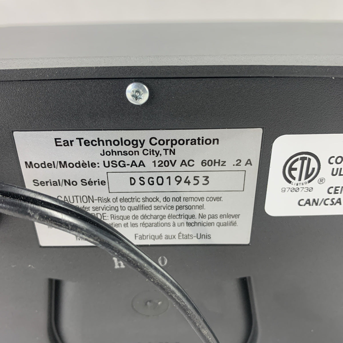 Ear Technology Corporation USG-AA Dry and Store  Dryer Sanitizer4