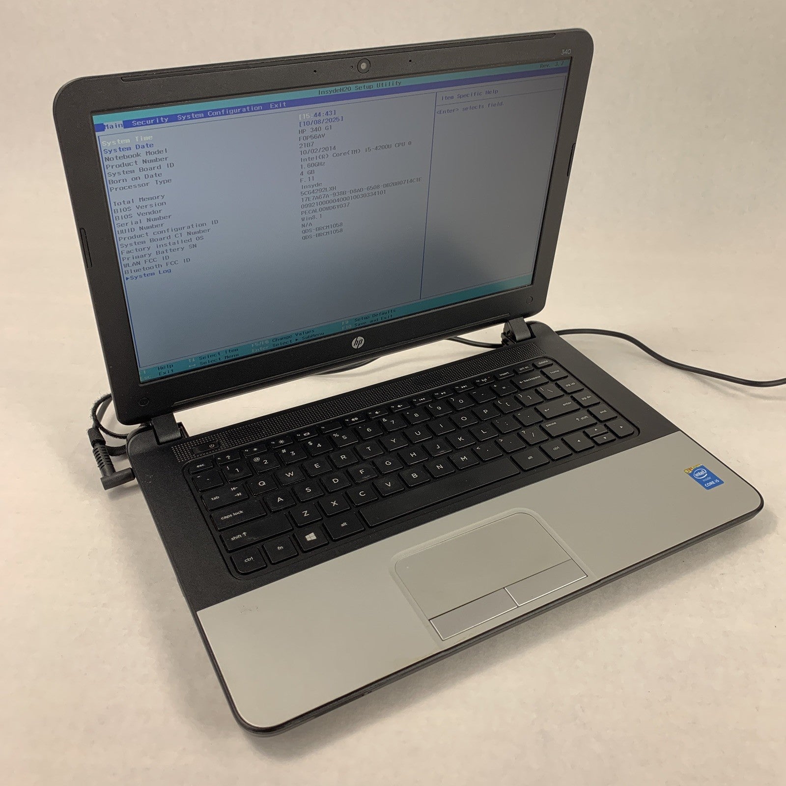 HP 340 G1 14" Laptop i5-4200U 1.6 GHz 4 GB Ram No OS No HDD No AC No Batt