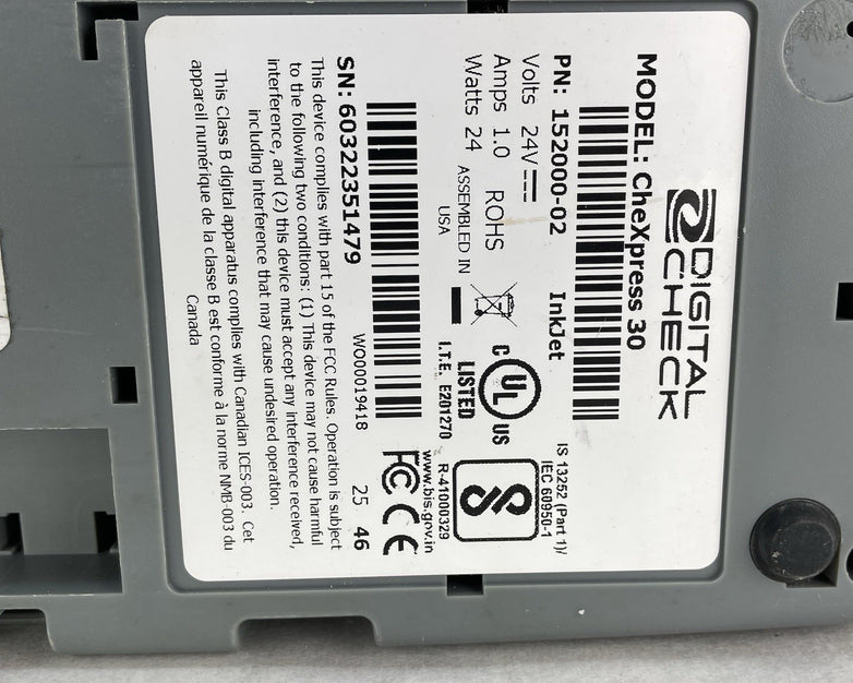 Digital Check Chexpress 30 CX30 Check Scanner Broken Feed Guide Parts or Repair