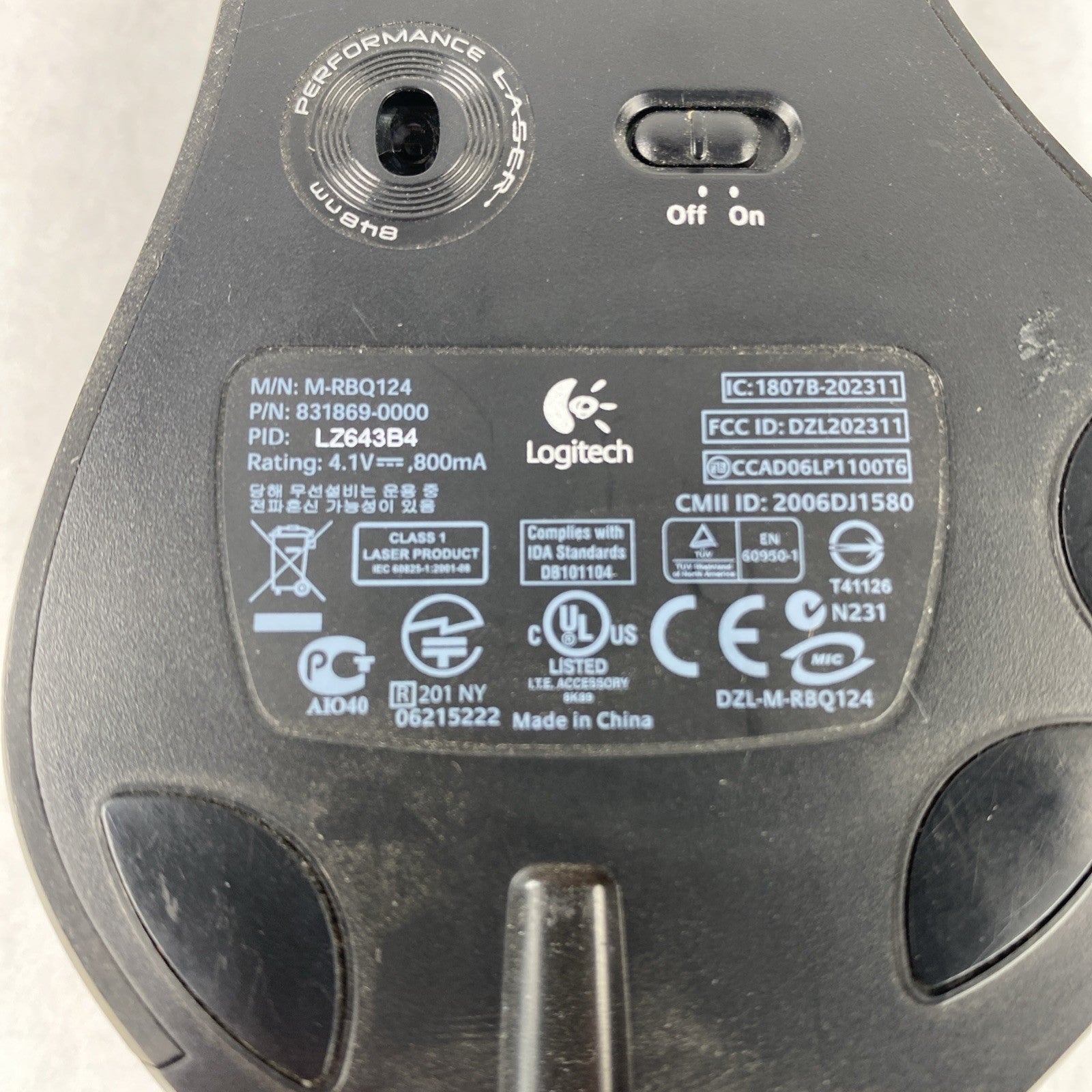 Logitech M-RBQ124 Wireless Mouse w/ Charging Station Untested8