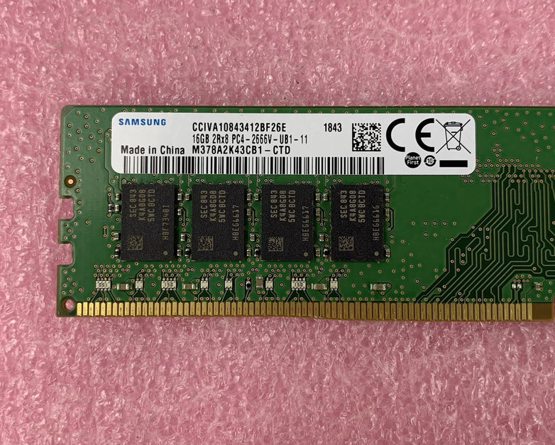 Samsung M378A2K43CB1-CTD 16 GB DDR4-2666 P-2666V 2Rx8 Desktop Ram Memory