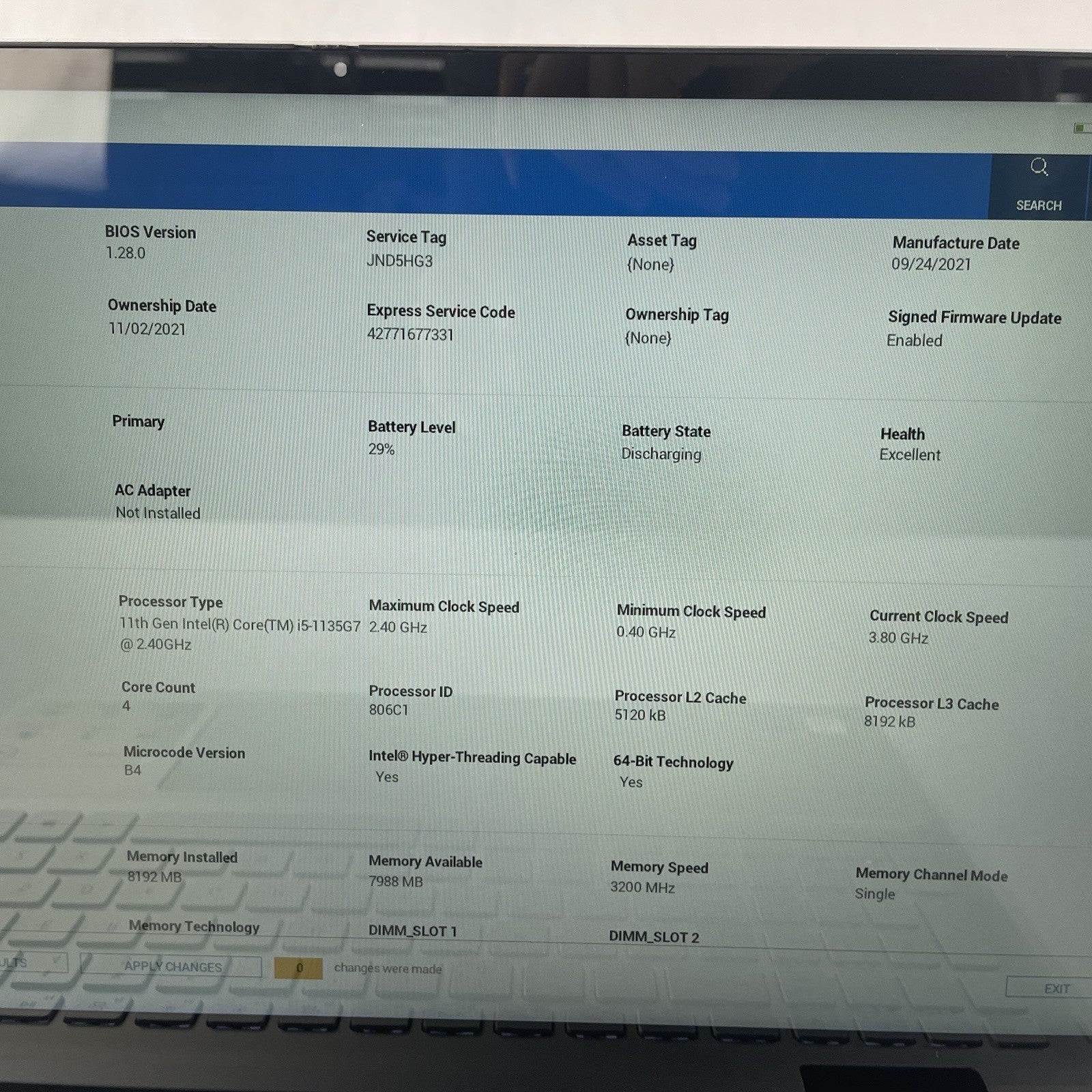 Dell Inspiron 7506 2in1 15.6" i5-1135G7 2.40 GHz 8 GB RAM No SSD/OS/AC3