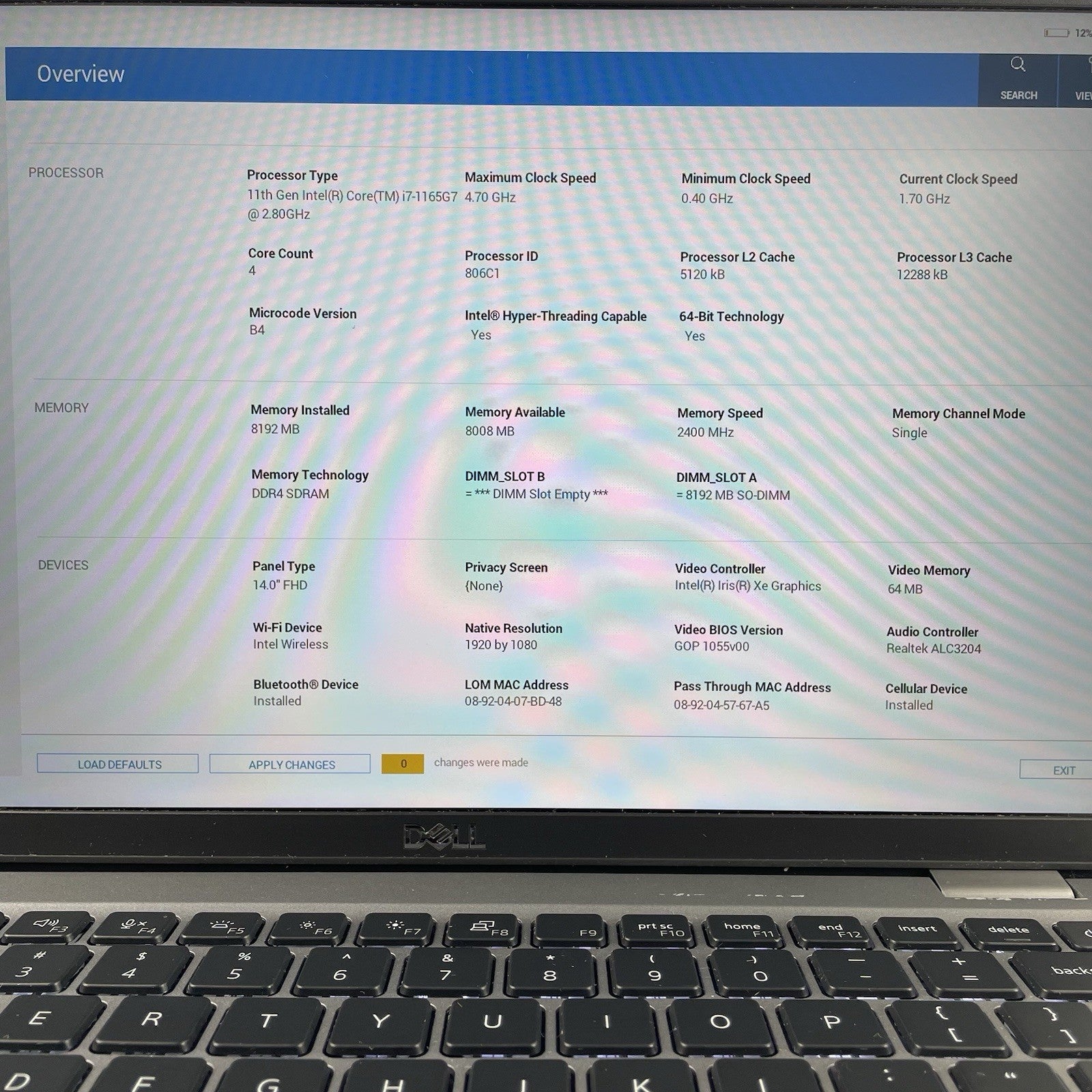 Dell Latitude 5420 14" i7-1165G7 2.80 GHz 8 GB RAM No SSD/OS/AC - READ2