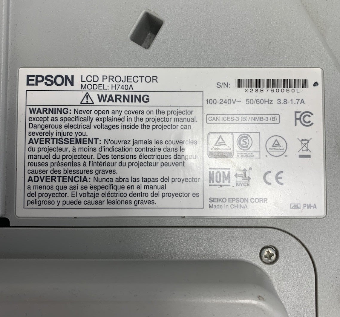 Epson PowerLite 695Wi H740A LCD Lamp Projector 5578 Lamp Hours - Dim No Remote7