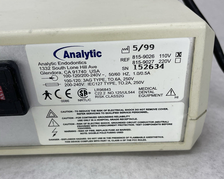 Analytic Sybron Quantec-E Dental Electric Endo Motor Power Tested
