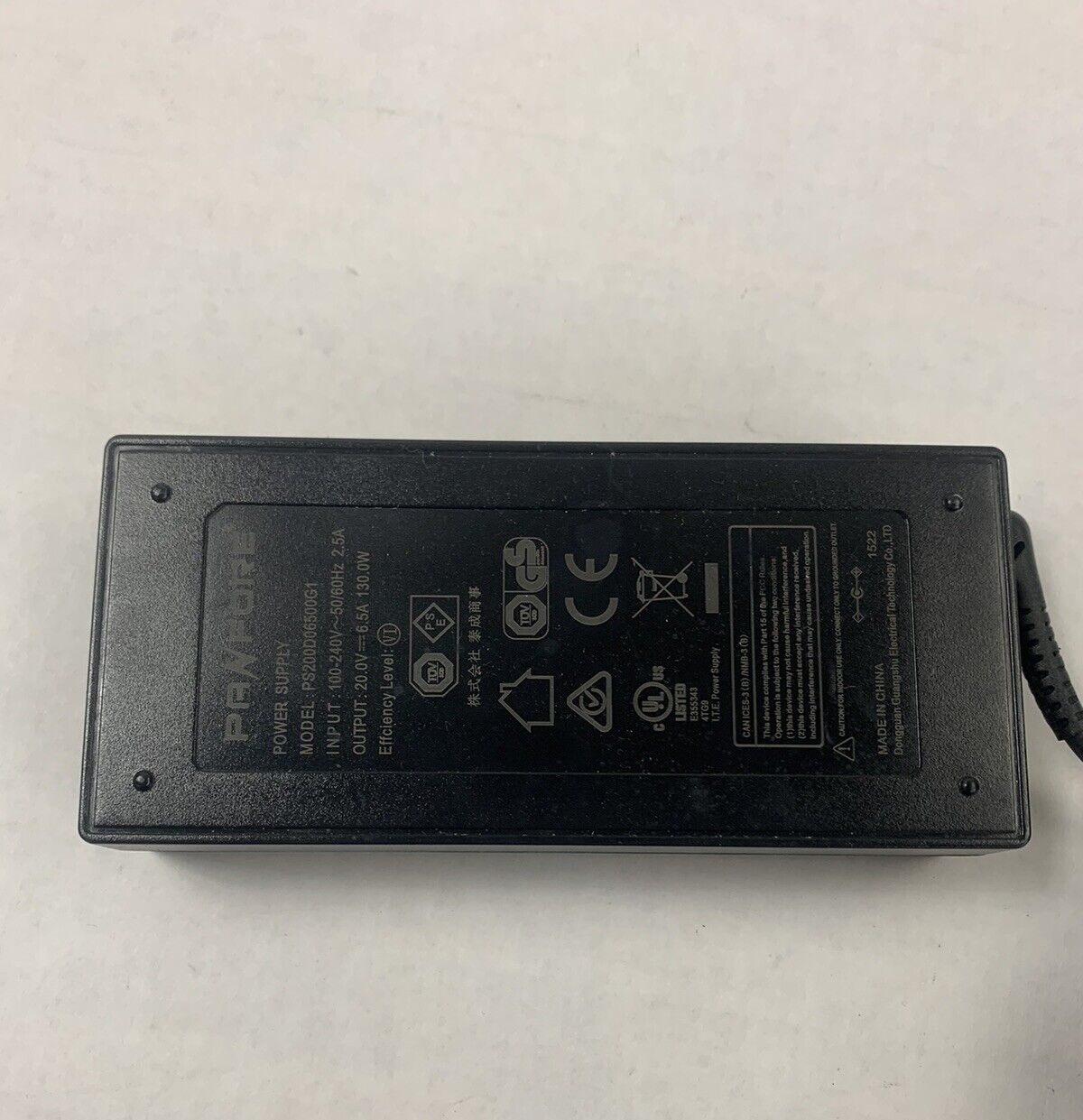 Lot of 2 Panfore PS200D06500G1 20V 6.5A 130W AC Adapter Power Supply