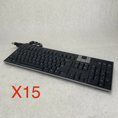 Dell Y-U0003-DEL5 USB Multimedia Keyboard W/ 2 USB Ports U473D Lot of 15
