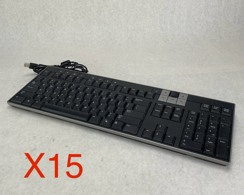 Dell Y-U0003-DEL5 USB Multimedia Keyboard W/ 2 USB Ports U473D Lot of 15