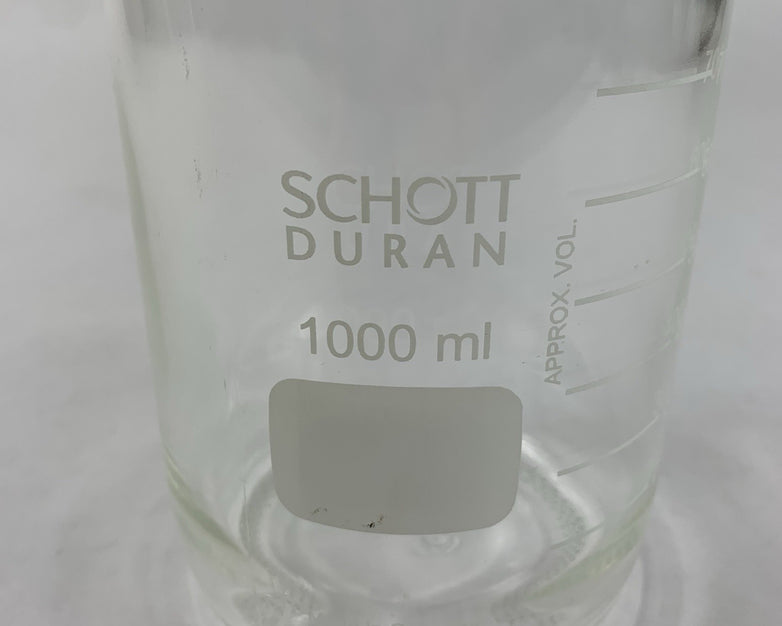 Schott Duran 1000 mL Round Wide Mouth Media Storage Bottle - No Lid