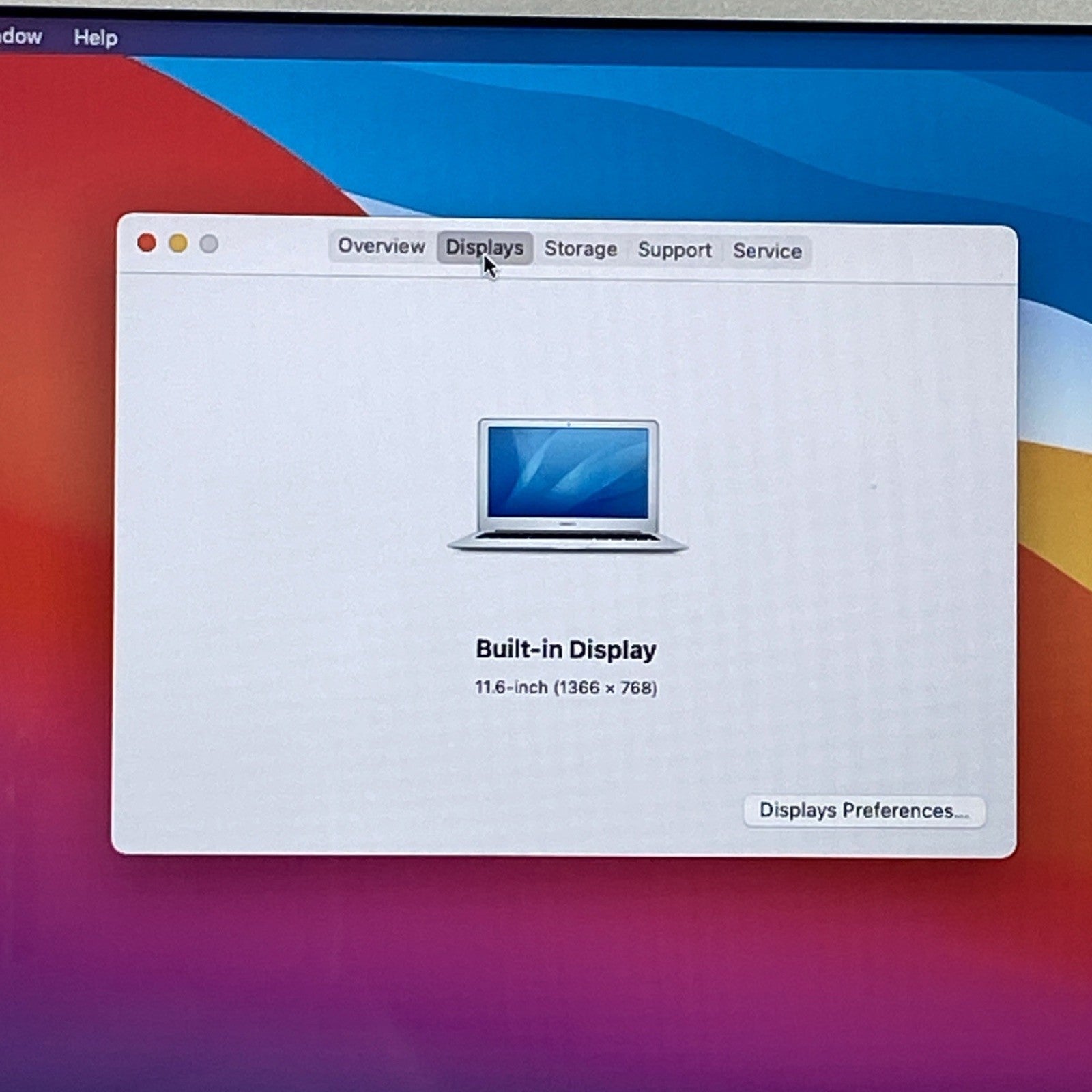 Apple A1465 MacBook Air 2013 11" 1.3Ghz i5 4GB RAM 120GB SSD os11.7.1 321 Cycles
