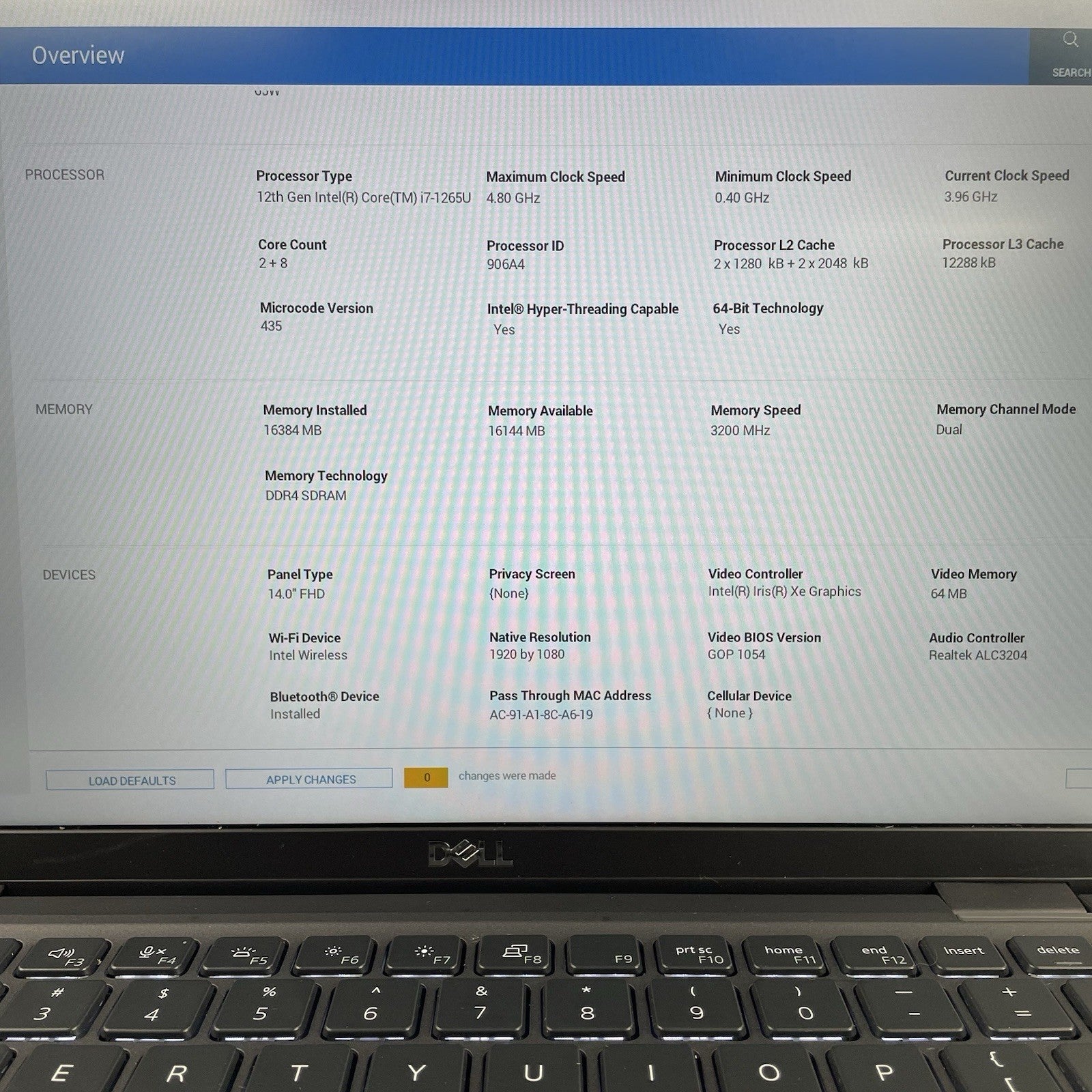 Dell Latitude 7430 14" i7-1265U 3.66 GHz 16 GB RAM No SSD/OS/AC/Batt3