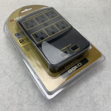 Monster Power Gold 123063-00 6 Outlet 2 USB Surge Protector