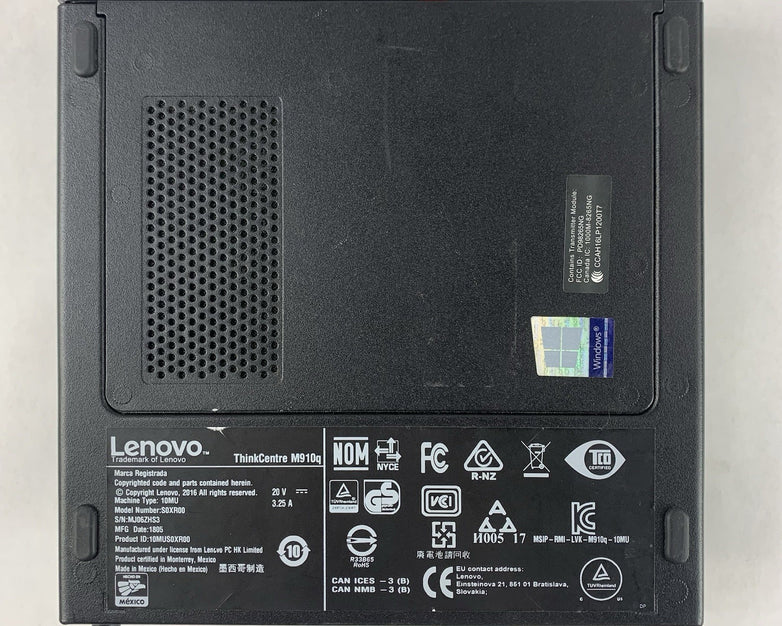 Lenovo ThinkCentre M910q i5-6500T 2.50GHz 8 GB Ram No SSD/HDD No OS No AC No Ant