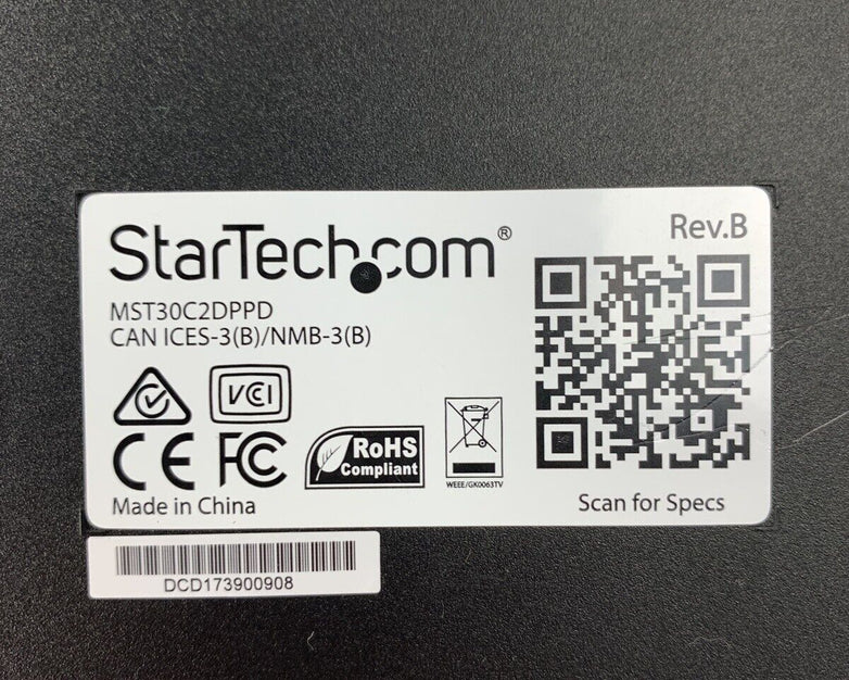 Startech USB-C Laptop Dock Dual Monitor Docking Station MST30C2DPPD (Lot of 2)