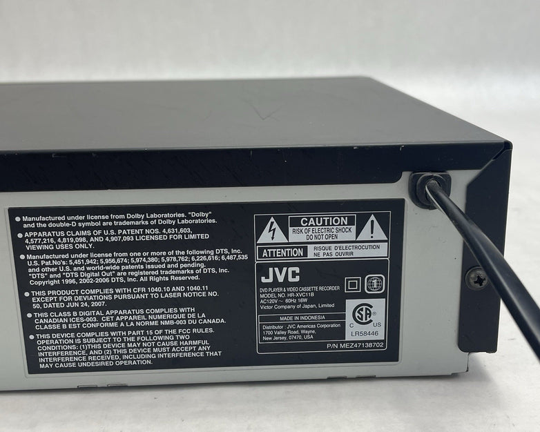 JVC HR-XVC11B DVD VHS Combo VCR Hi-Fi Stereo No Remote Tested Working