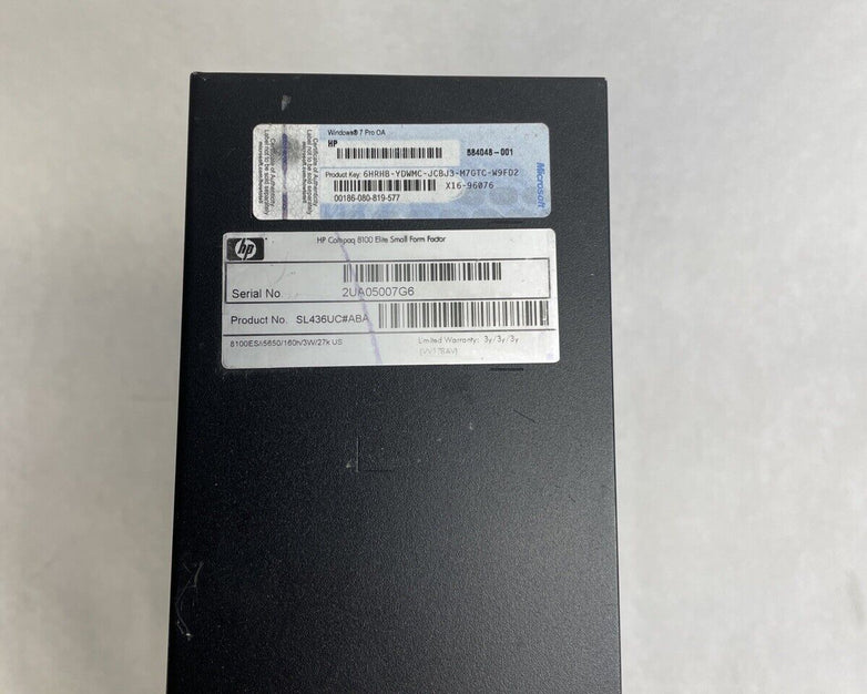 HP Compaq 8100 Elite SFF Intel Core i5-650 3.2GHz 2GB RAM No HDD No OS