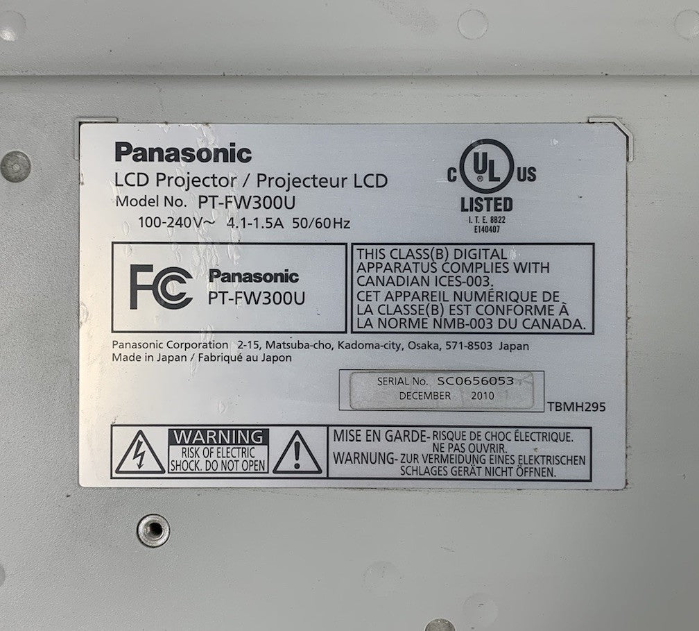 Panasonic PT-FW300U WXGA LCD Projector