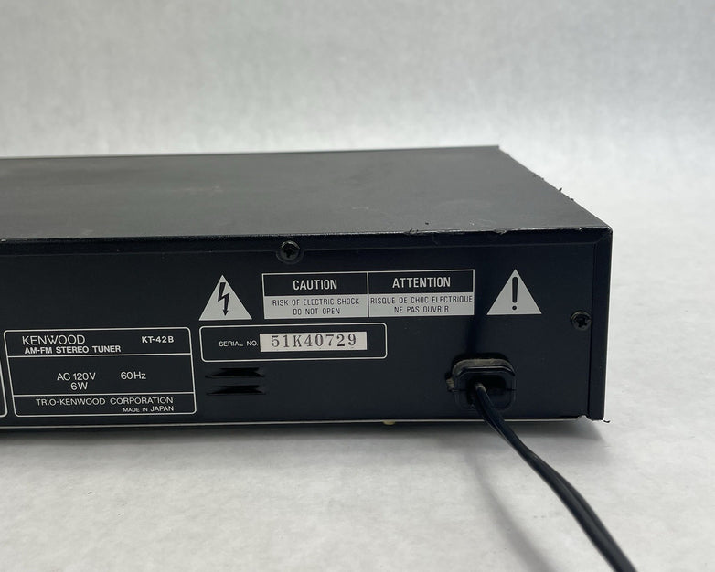 Kenwood KT-42B Stereo Synthesizer AM/FM Digital Preset Tuner RCA Black