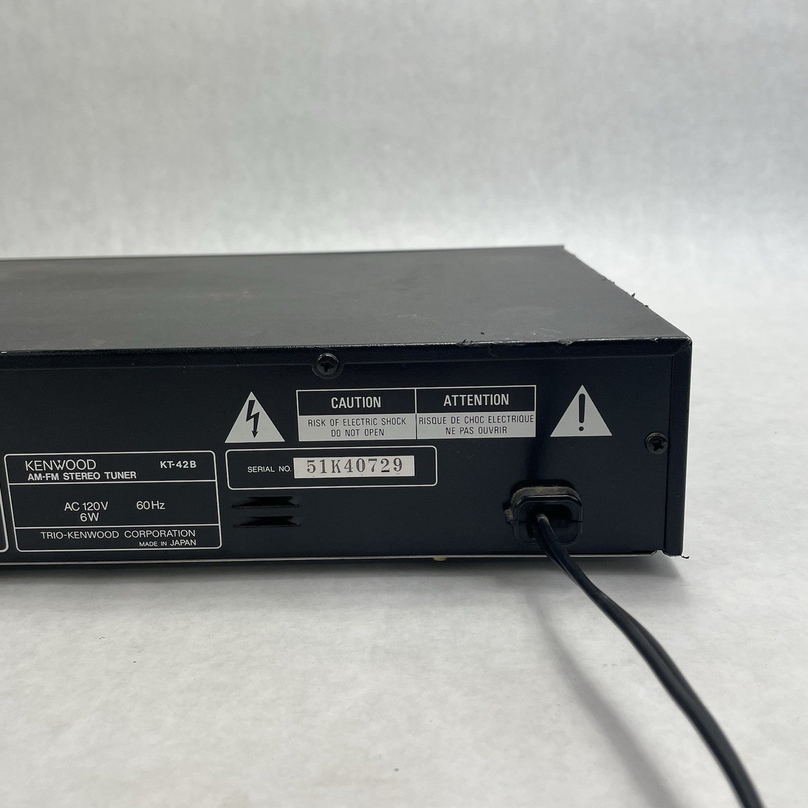 Kenwood KT-42B Stereo Synthesizer AM/FM Digital Preset Tuner RCA Black9