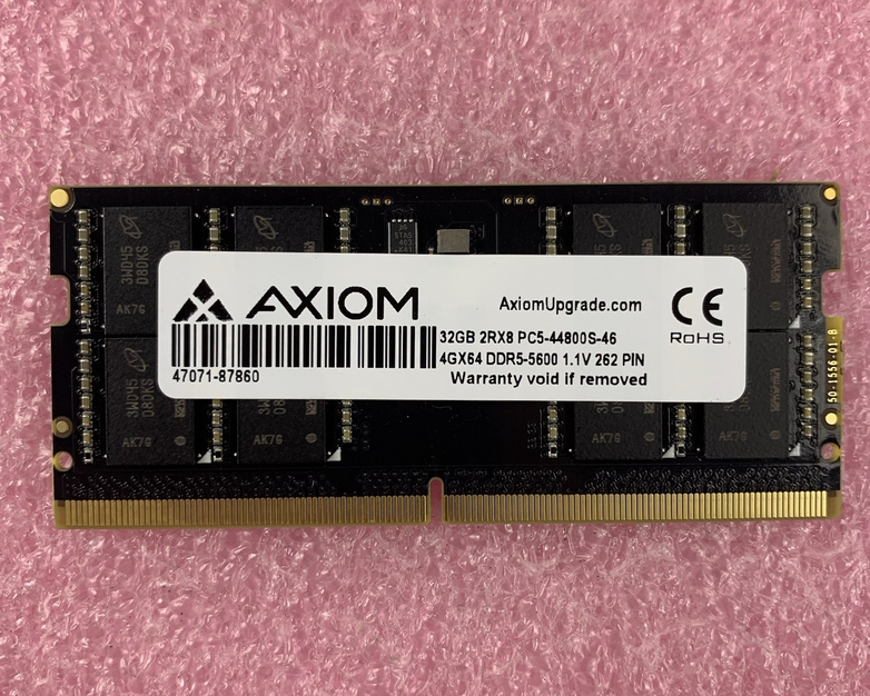 Axiom 47071-87860 32GB 2RX8 DDR5-5600 PC5-44800S-46 4GX64 2Rx8 Laptop Ram Memory