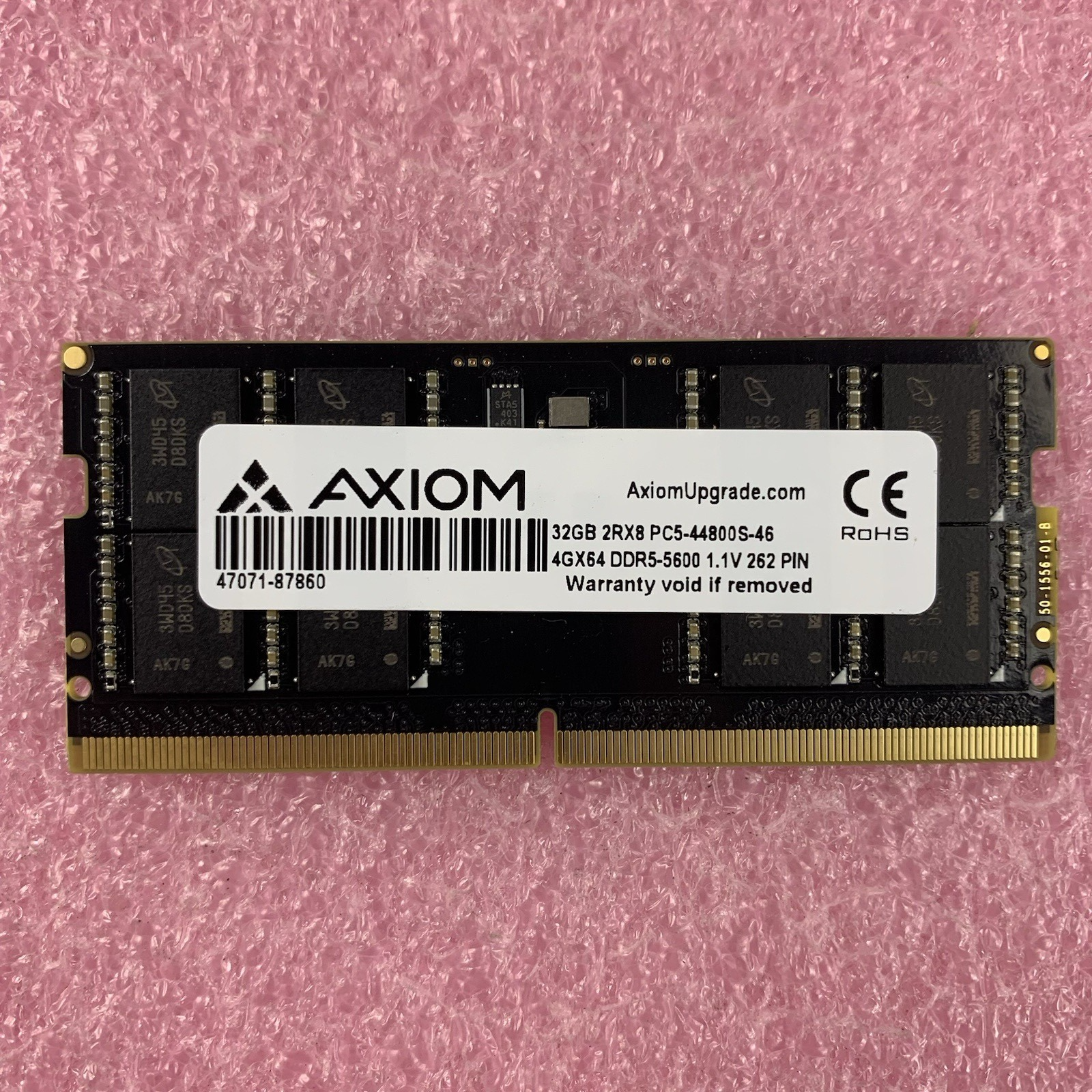 Axiom 47071-87860 32GB 2RX8 DDR5-5600 PC5-44800S-46 4GX64 2Rx8 Laptop Ram Memory1