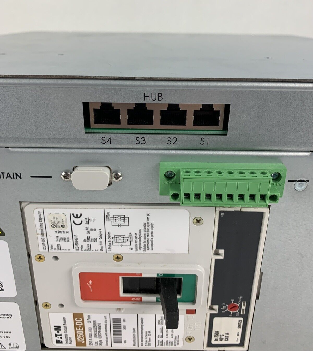 Eaton UCB600V250AB0101 Battery Control Box 600VDC 250A w/ J250E-DC Trip Breaker