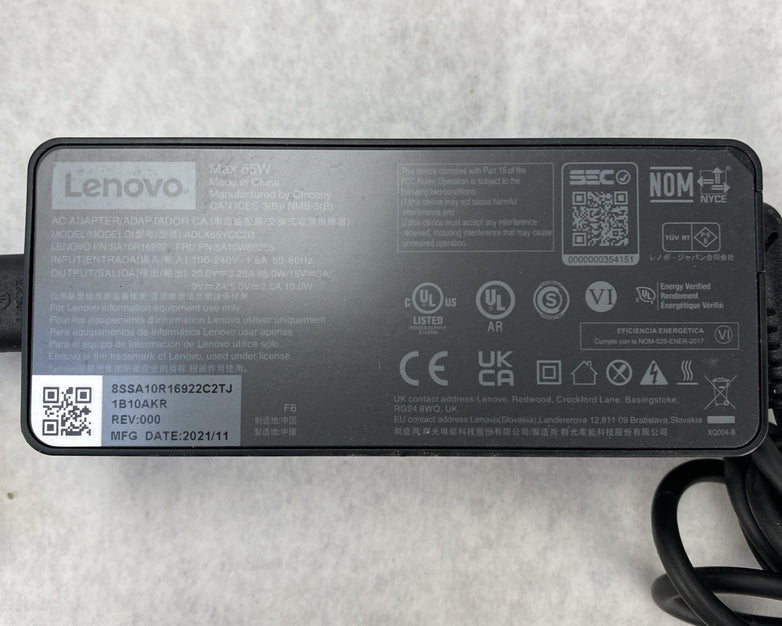 Lenovo ADLX65YCC2D 65W 20V 3.25A USB-C AC Adapter - Lot of 3