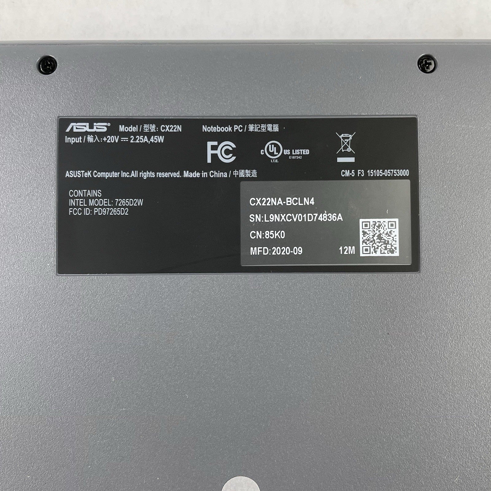 Asus NoteBook CX22N 11.6" Celeron N3350 1.10 GHz 4 GB RAM 16 GB SSD16