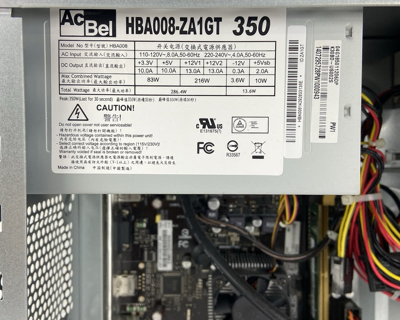 ASUS K30BD MT AMD Sempron 3850 1.3GHz 4GB RAM No HDD No OS