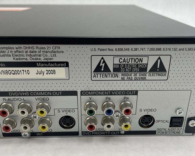 Panasonic DMR-EA38V DVD Recorder VCR Combo HDMI 1080p Tested No Power Cord