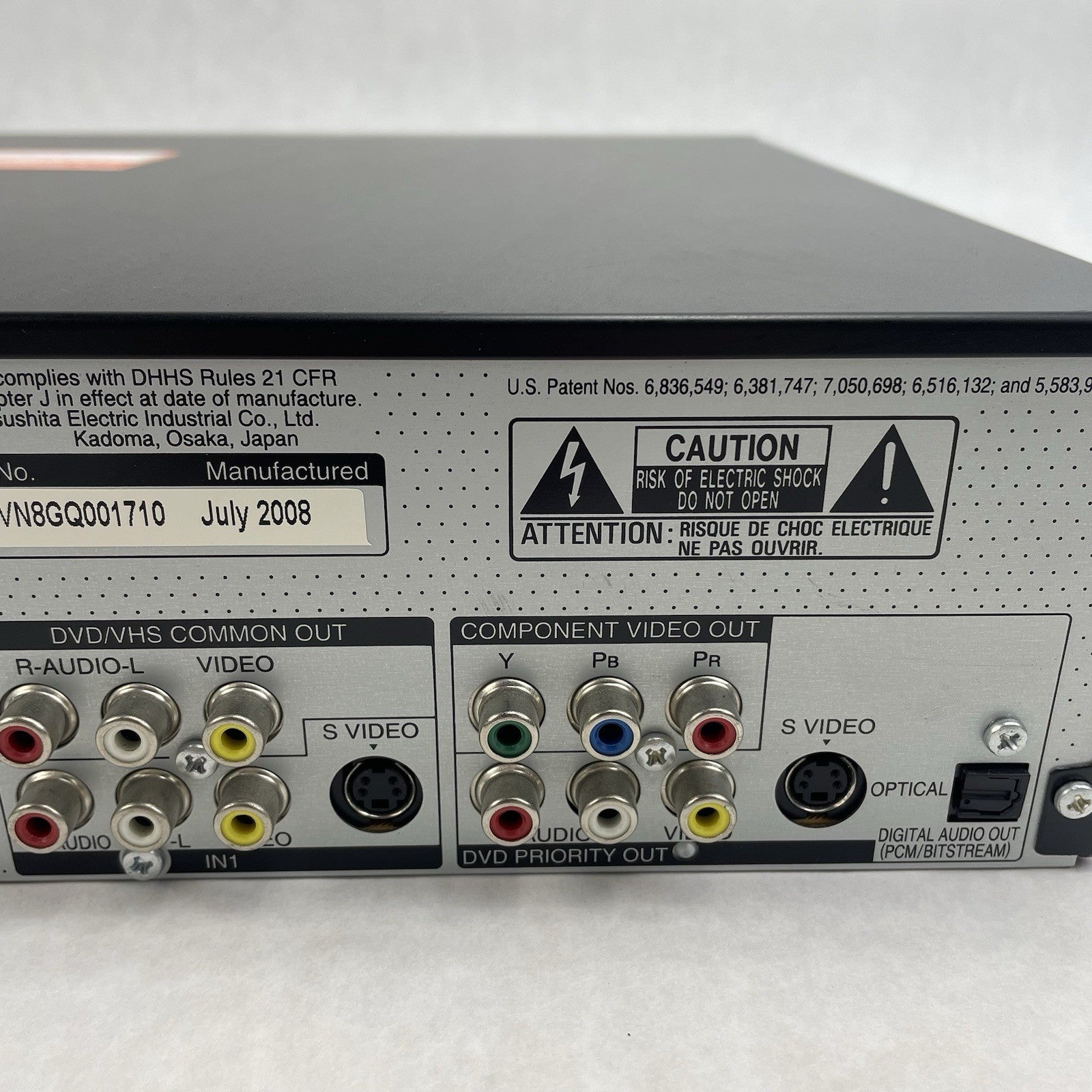 Panasonic DMR-EA38V DVD Recorder VCR Combo HDMI 1080p Tested No Power Cord