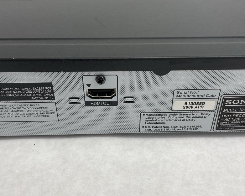 Sony RDR-GX257 DVD Recorder & HDMI Port Player