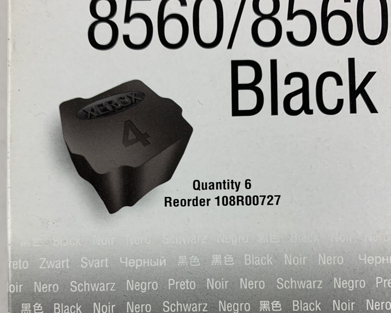 Xerox 108R00727 Solid Ink 8560/8560MFP Black Ink Cartridges New Sealed OEM Box