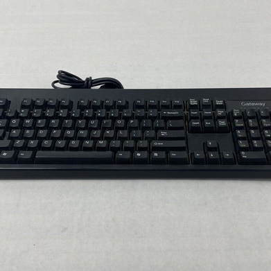Black Gateway KU-0447 USB Wired PC Computer Keyboard Tested