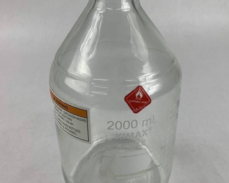 Kimax Kimble 14395-2000 2000 mL Round Wide Mouth Media Storage Bottle - No Lid