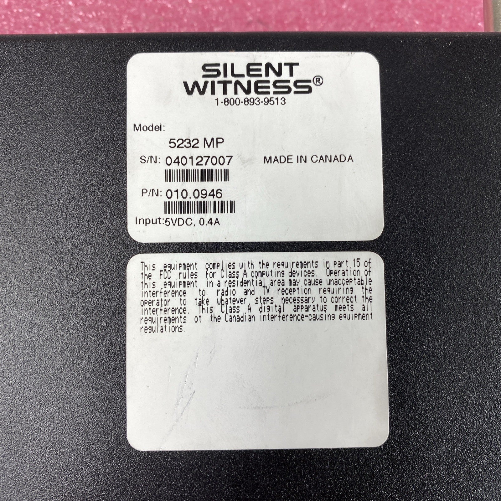 Silent Witness Model 5232 MP