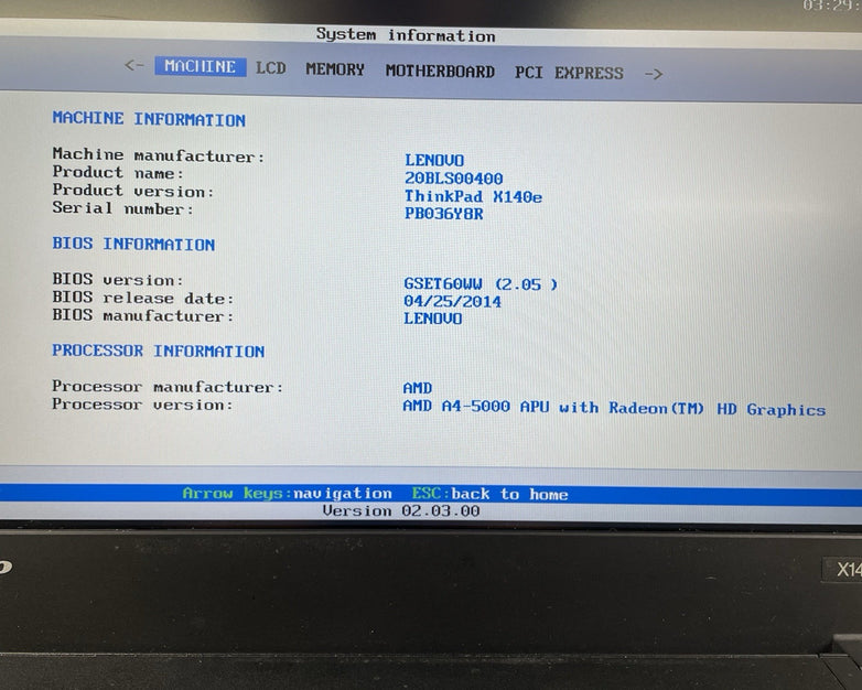 Lenovo ThinkPad X140e 11.6" AMD A4-5000 1.50 GHz 4 GB RAM No SSD/OS/AC