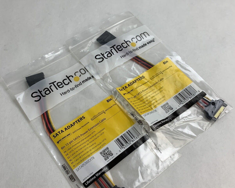 StarTech 8in 15 pin SATA Power Extension 8 SATA power Extension Cable Lot of 2