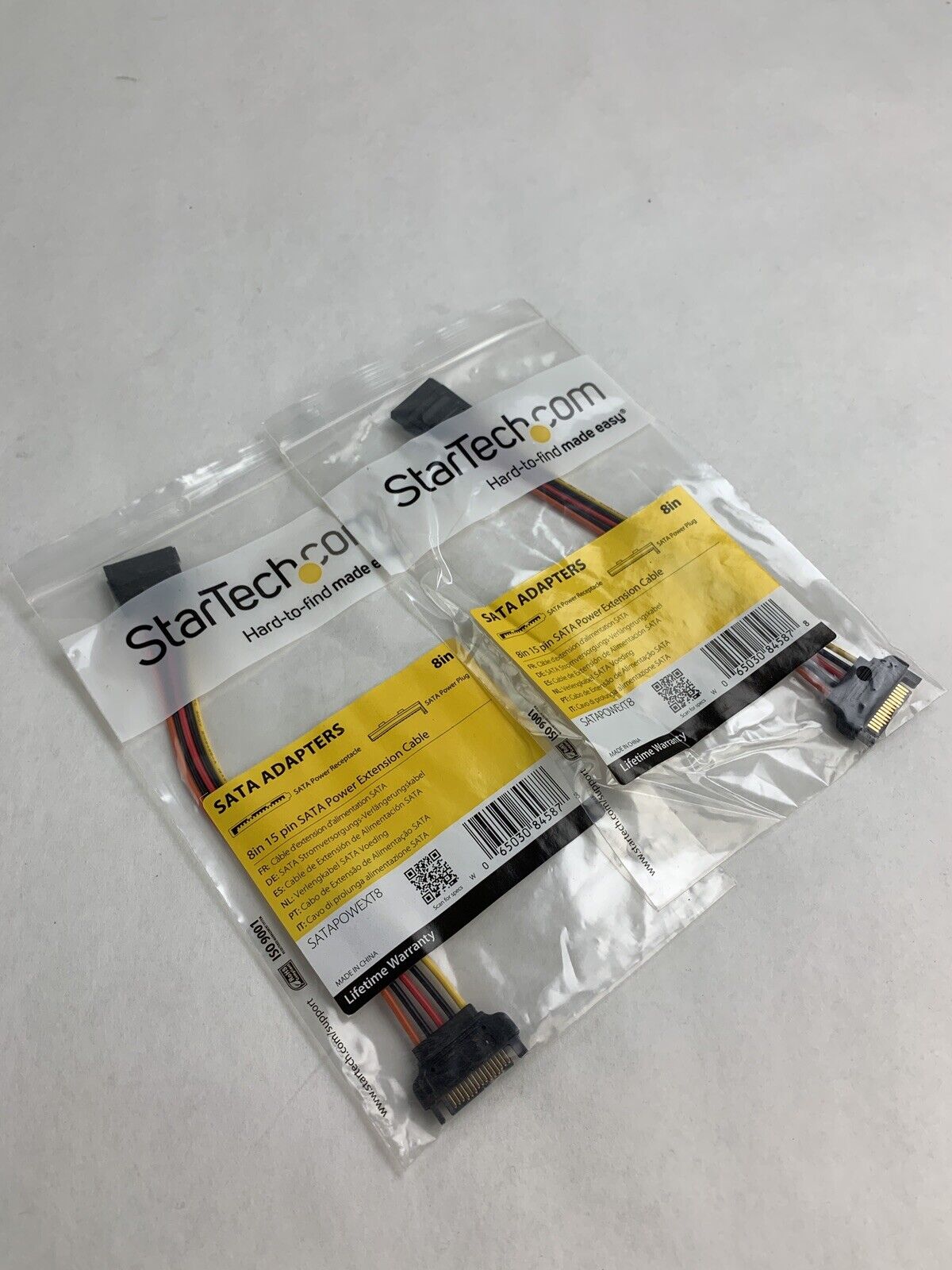 StarTech 8in 15 pin SATA Power Extension 8 SATA power Extension Cable Lot of 2