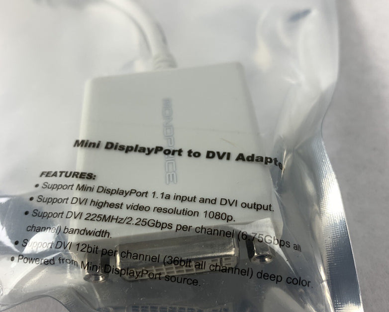 Monoprice Mini DisplayPort to DVI Adapter MDP-M-DVI-F (Lot of 3)