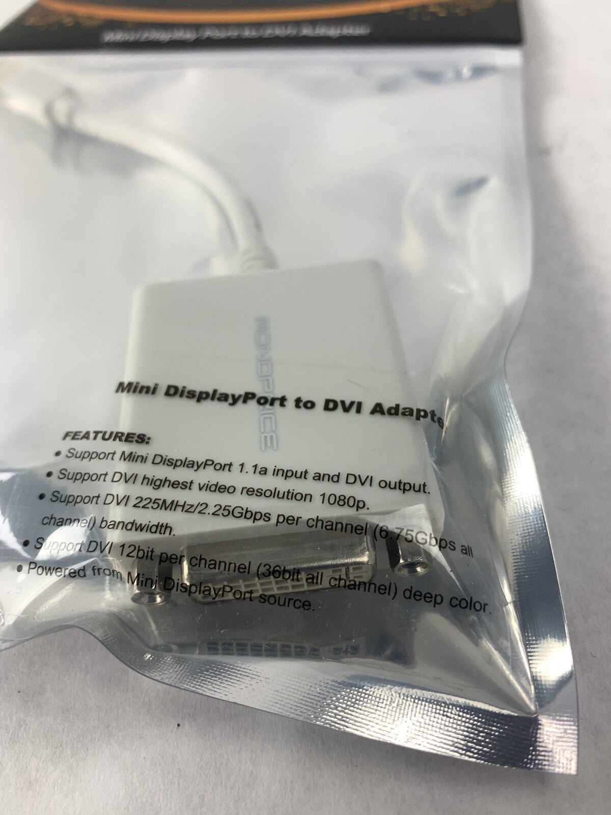 Monoprice Mini DisplayPort to DVI Adapter MDP-M-DVI-F (Lot of 3)