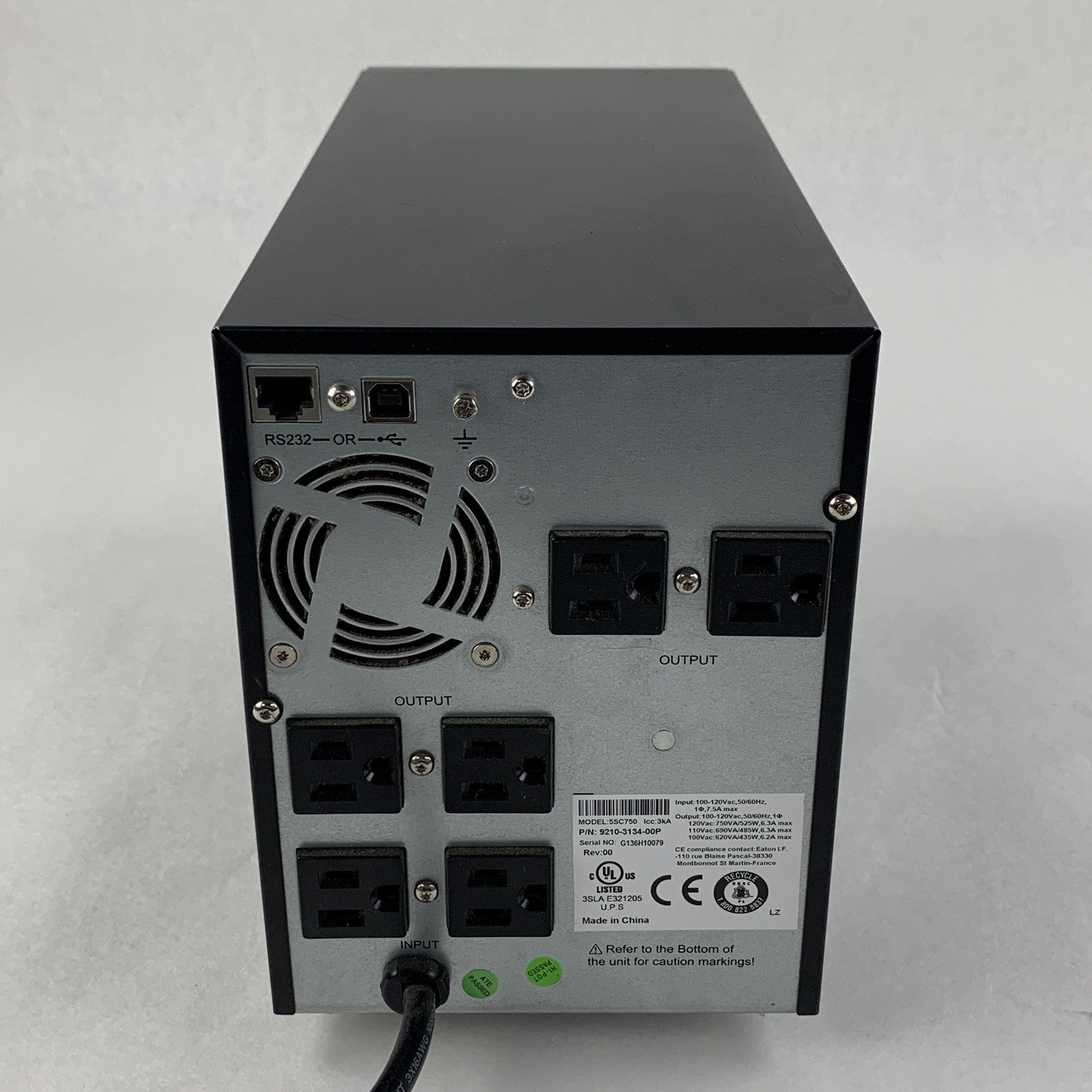 Eaton 5SC750 750VA 525W Tower UPS Tested No Batteries