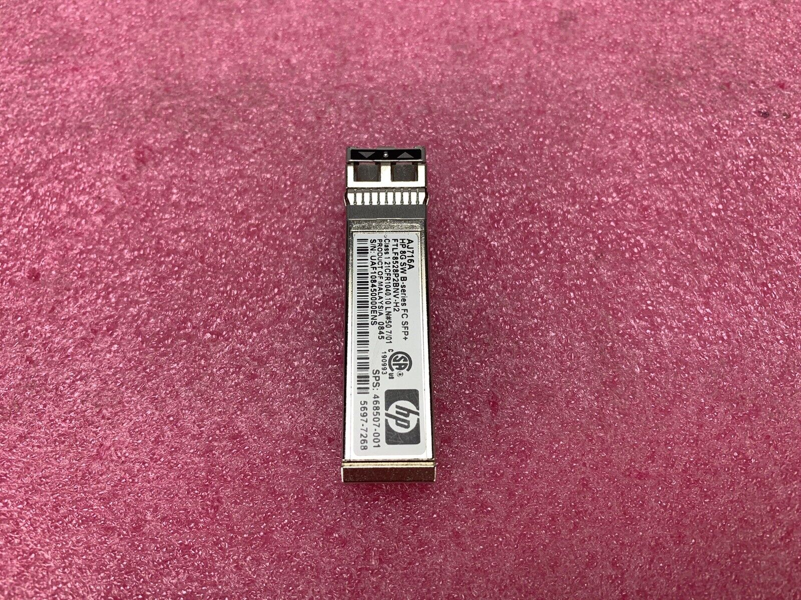 Lot of 8 HP AJ716A 8G SW Fiber Channel 850nm 150m MMF SFP+ Transceiver