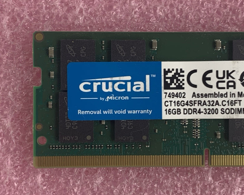 Crucial CT16G4SFRA32A.C16FT 16 GB DDR4 3200 SODIMM Laptop Ram Memory
