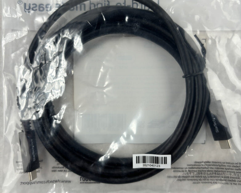 New StarTech USB315CC2M Black USB-C Cable with Power Delivery USB 3.0