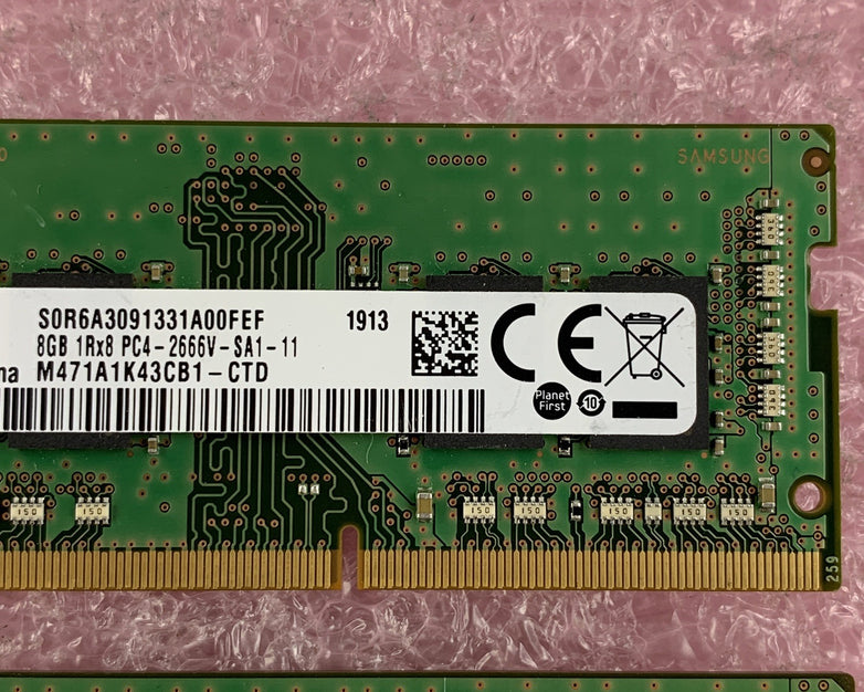Samsung M471A1K43DB1-CTD 8 GB PC4-2666V-SA1-11 SODIMM Laptop Memory Lot of 3